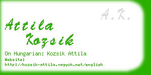 attila kozsik business card